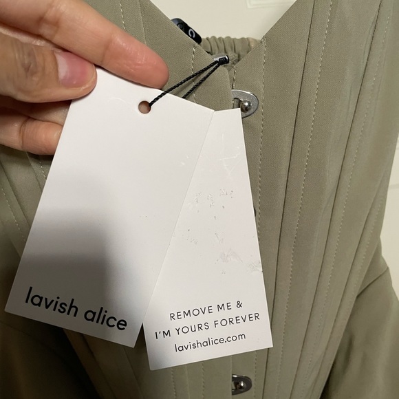 NWT Lavish Alice Corset Bandeau midi dress in Sage Green - Picture 5 of 5